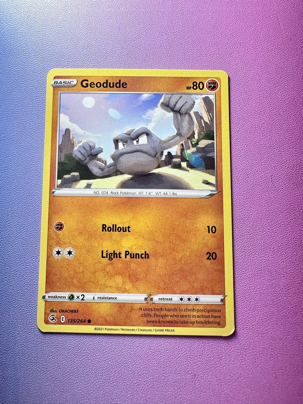 geodude - 135/264 (common) — pokémon: fusion strike